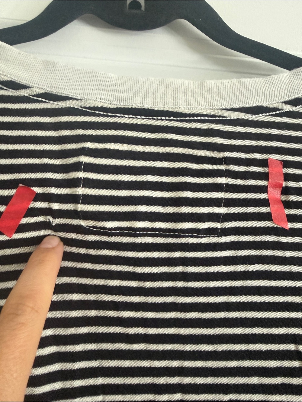 NWT Nili Lotan Brady Tee Shirt Dark Navy White Stripe 100% Cotton USA -Size S - Picture 8 of 9
